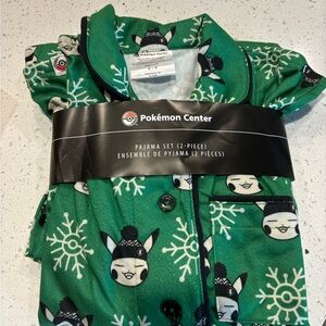 Pokemon Green Pajama Set with Black and White Accents